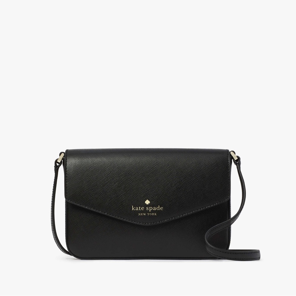 Kate Spade Saffiano Leather Sadie Envelope Crossbody Bag, Black